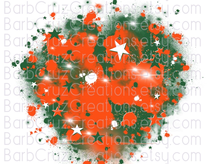 Airbrush, star burst background, Digital Airbrush, sublimation png designs, shirt transfer, black, sports backdrop, stars, orange, green