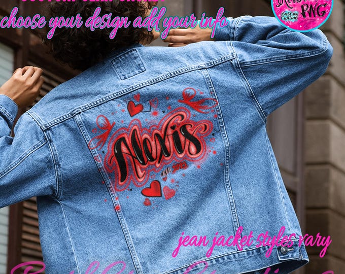 Airbrush Jacket, Trendy Youth Custom Jean Jacket, Children's Apparel, 90's Style Customized, Old School, Personalize Graffiti Jacket, Retro