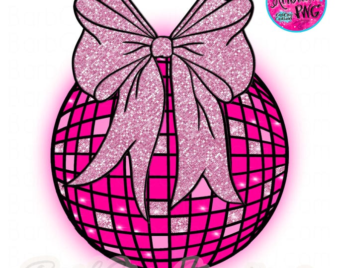 Airbrush png, Disco Ball, Trendy, Retro Vibes, Digital Airbrush, jpg, sublimation designs, png sublimation, pink, party squad, croquette bow