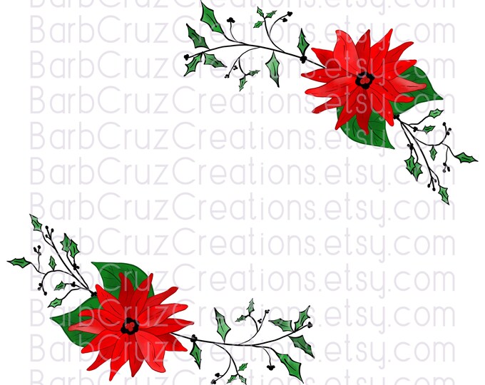 Merry Christmas, Watercolor Cardinal, Holly, Christmas Hand Drawn, png, Digital Download, Instant Download, Sublimation Transfer, Clip Art
