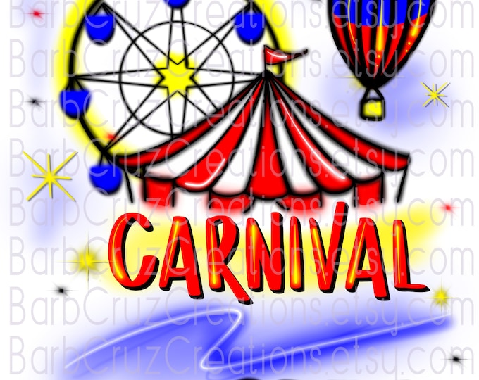 Airbrush Carnival Crew, Family Carnival Shirt Image, Sublimation Designs, Digital Downloads, clipart, png, Printable Heat Transfer