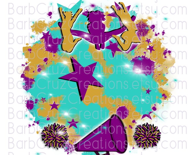 Cheerleader, designs, Cheer Shirt png, Cheer Team shirt, Sports Team Airbrush, Airbrush, Cheer Airbrush, Sublimation Design, purple