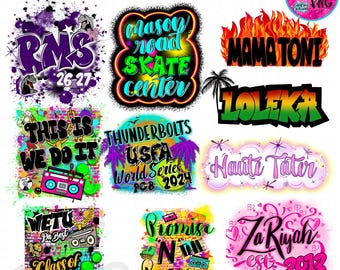Pedido personalizado / para que yo cree tu diseño de aerografía añadiendo los detalles que hablamos. Descargas digitales PNG, letras, hecho a medida.