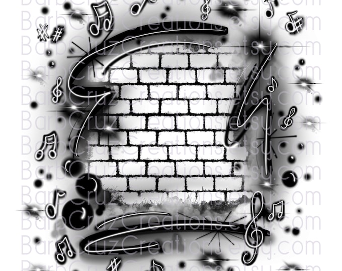 Airbrush Background png Black Music Notes, Airbrush png, Graffiti Wall, Airbrush Templete, sublimation, png sublimation, black, air brush