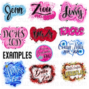 Airbrush Name nach Wunsch, Name nach Wunsch, Name nach Wunsch, Name Airbrush individuell 90er Jahre Hip Hop Old School Graffiti, Schriftzug, made to order