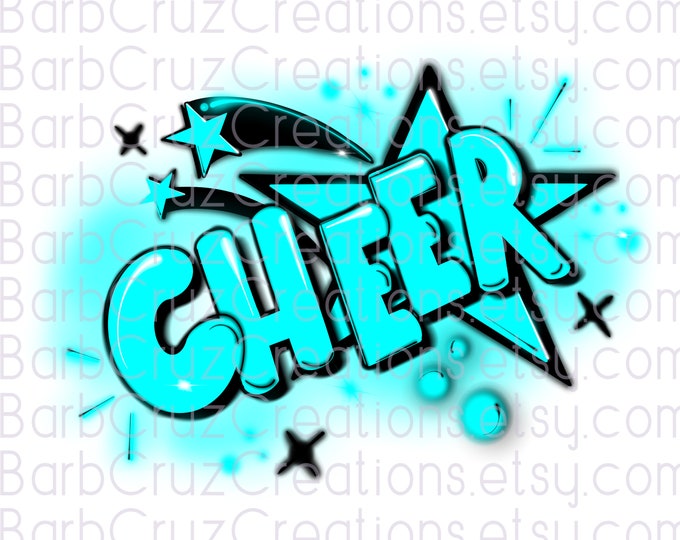 Cheerleader, Splatter paint designs, Cheer Team shirt, Sports Team, Cheer Airbrush, Sublimation Design, png, jpg, blue, bright blue