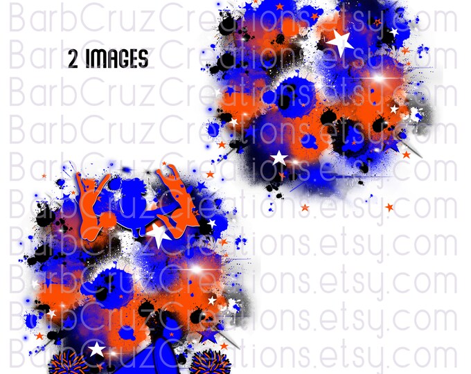 Cheerleader, designs, Cheer Shirt png, Cheer Team shirt, Sports Team Airbrush, Airbrush, Cheer Airbrush, Sublimation Design, orange, blue