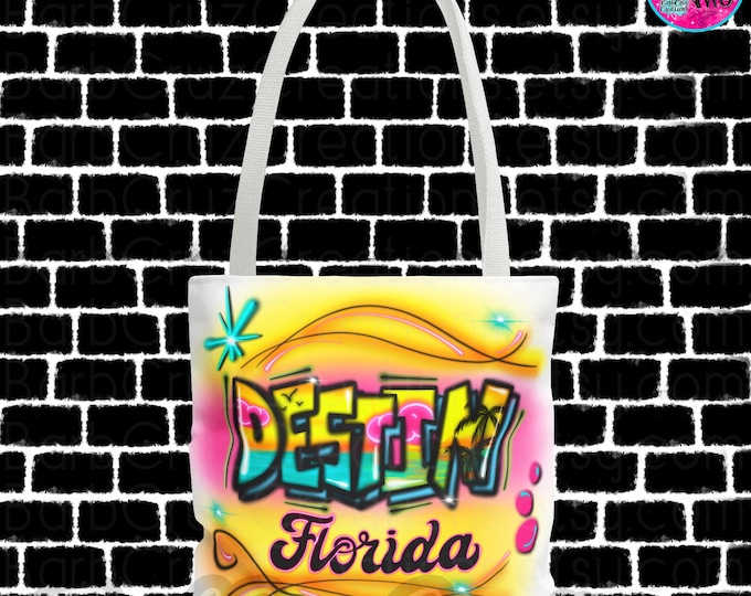 Airbrushed Graffiti Tote Bags - 80s/90s Style, Personalized Set of 5, 2000's Vibes, Custom Bag, Shopping Bags, Bookbag, school, Gym Bags
