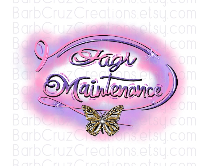 Airbrushed png, Airbrush clipart, High Maintenance, Airbrush pink, purple, clipart, png, sublimation, waterslides, digital downloads, tshirt