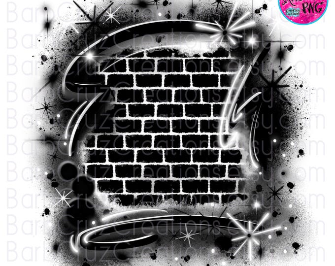 Airbrush png, Brick Wall, Background, Digital Airbrush, Graffiti Wall, jpg, sublimation designs, digital download, digital airbrush, black