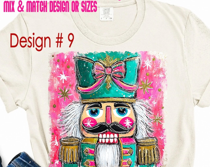 Christmas Shirts, Nutcracker, Nativity, 2 for 36, Christian, Holiday, Festive, T-shirt, Mix, Match, Family, Retro, Trendy, Jesus, Apparel