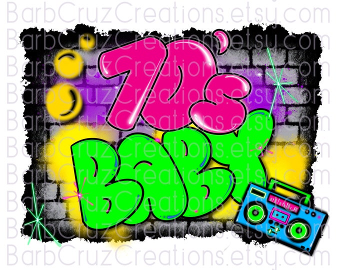 airbrush, Background, Retro, 70's, 70s baby, digital airbrush, digital download, png, clipart, sublimation png, airbrush, 90's style, unisex