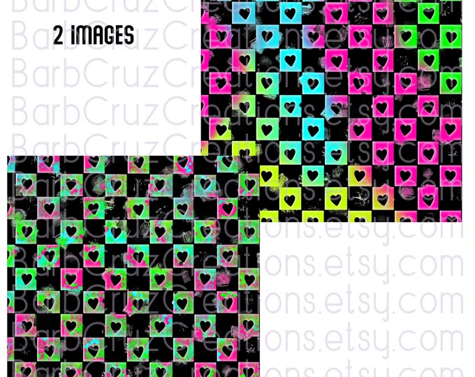 Digital Paper Checkerboard Neon/ Sublimation Designs / Clipart / Backgrounds / png / Digital Downloads / Backdrops / Tumblers