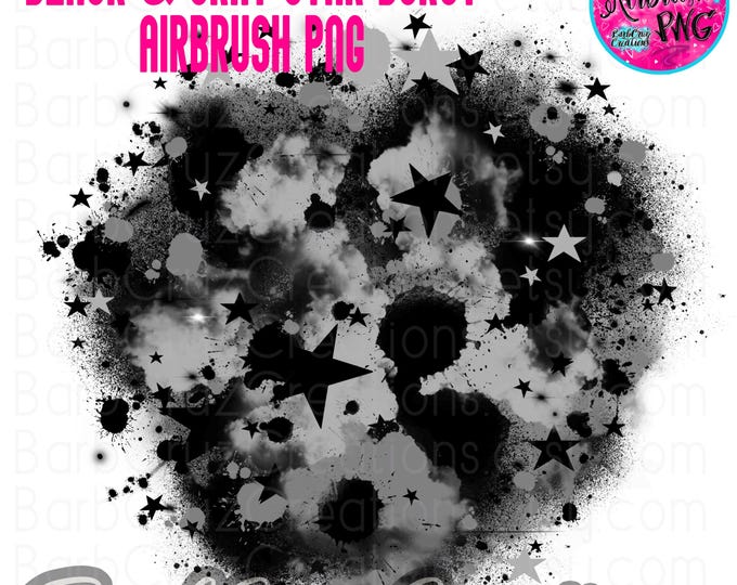 Airbrush png, Black, Gray star burst, airbrush background, Digital Airbrush, sublimation designs, digital airbrush, graffiti hip hop png