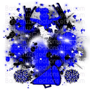 Cheerleader, designs, Cheer Shirt png, Cheer Team shirt, Sports Team Airbrush, Airbrush png, Cheer Airbrush, Sublimation Design, blue, black