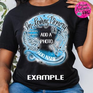 In loving Memory of, Airbrush png, White & Gray, RIP, DTG Designs, Digital Downloads, Custom, Memorial shirt png, Airbrush Template, frame image 13