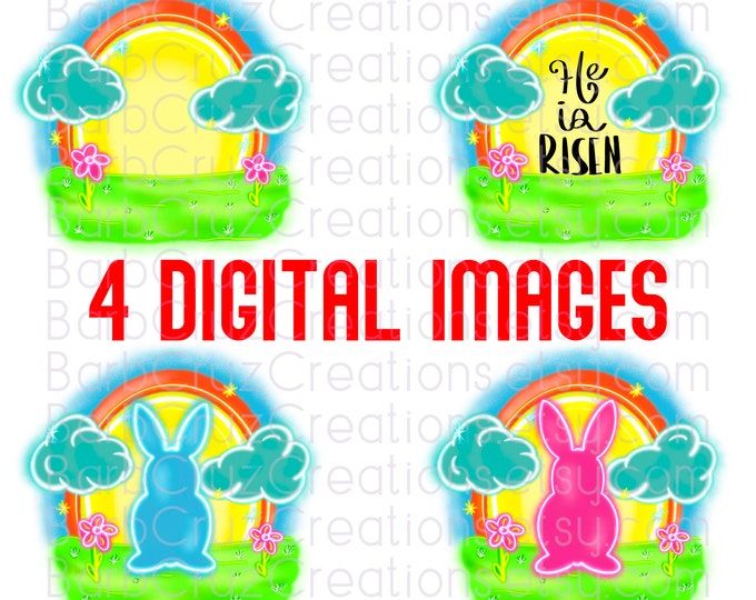 Spring Airbrush png, He is Risen, Easter Bunny clipart, Easter Bunny Digital Download, Airbrush png, Sublimation Design, Digital Designs