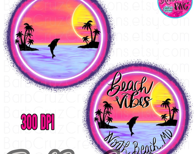 Airbrush png, North Beach, MD, Tropical, Sunset, Sunrise, Paradise, Beach, Ocean, png, sublimation design, digital download, clipart, Summer