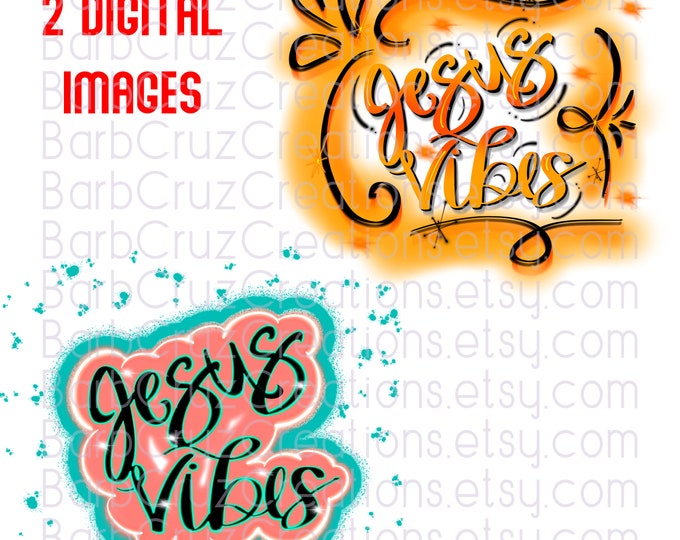 Bundle Images, Jesus Vibes, airbrush, png, sublimation designs, digital downloads, instant download, transparent, instant downloads