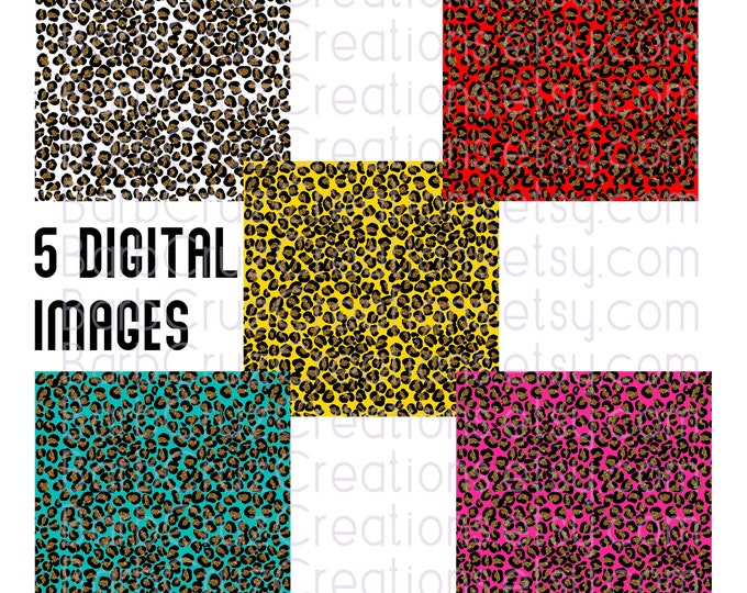 Glitter Leopard Print Backgrounds, Pink, Red, Yellow, White, png, Leopard Print Designs, Digital Downloads, Sublimation Designs