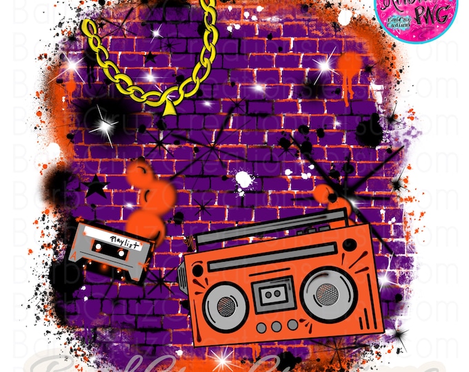 Airbrush png, Hip Hop, Background, Orange, Purple Brick Wall, sublimation png, digital download, vintage, 80's girl, 90's baby, backdrop