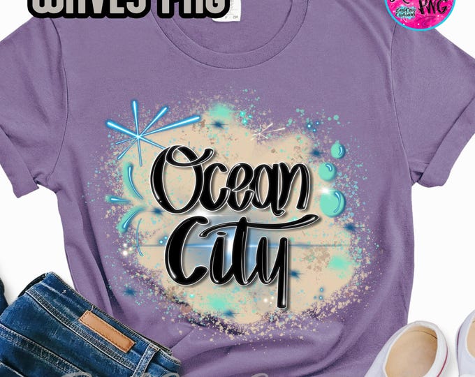 airbrush png, Ocean City, NJ, MD, Vacation tee, Vaca, Tropical Background, Clipart, sublimation design, digital download, tshirt graffiti