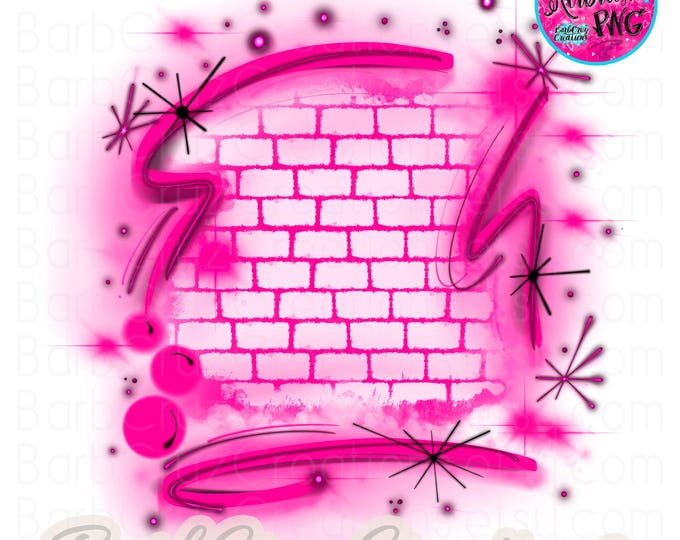 Pink Music Airbrush PNG, Graffiti Pink Digital Brick Wall, Background, Digital Airbrush, Hip Hop, Dance, Band, sublimation designs, 90s, Y2K