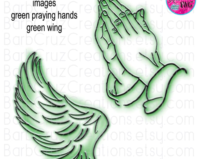 Airbrush png, Airbrush accessories, Wing, Praying Hands, RIP, In loving Memory of, In Memory of, Custom memorial shirt png, green