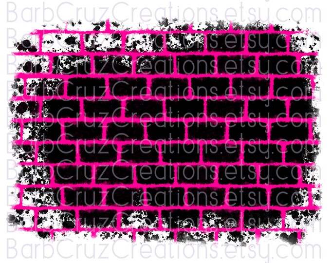 Tumbler, Airbrush, Pink Brick Wall, Background, Griffiti, png, clipart, sublimation designs, digital downloads, png sublimation, black