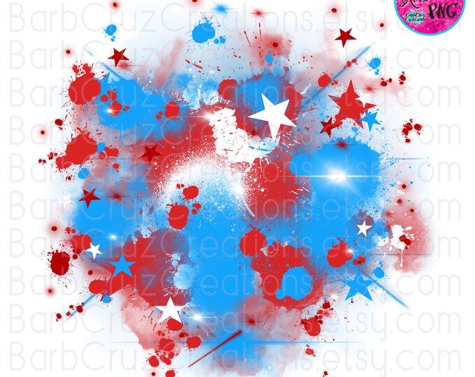 Airbrush png, Digital Airbrush, Star bursts, Background, sublimation, digital download, digital airbrush, shirt transfer, red, blue, white