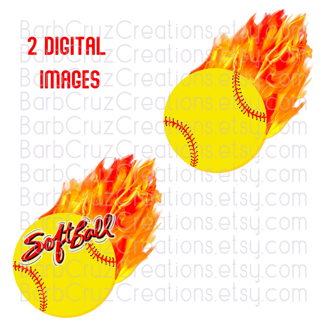 Softball Mom Dad Sis Bro Flames Png Clipart Digital - Etsy