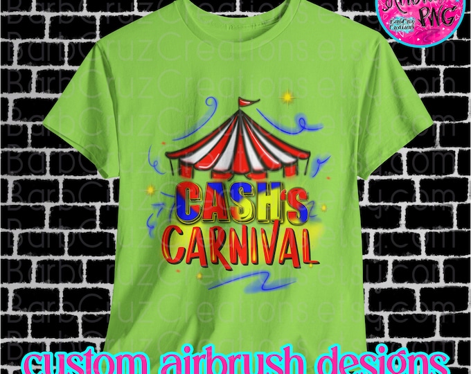 Custom Name added, Carnival Event, Airbrush png, Birthday Crew, Sublimation Design, Digital Download, clipart, Airbrush Digital Party Shirt