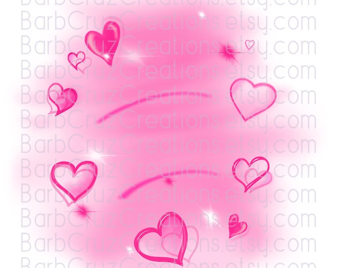 airbrush png, Pink Hearts Airbrush Background, 80s girl, 80's baby, 90's style, sublimation designs, digital download, tshirt designs