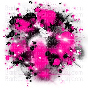 Airbrush PNG, rosa, Digital Airbrush, Stern platzt, Hintergrund, Sublimationsdesign, digitaler Download, digitales Airbrush, Graffiti-Kunst, Hip Hop