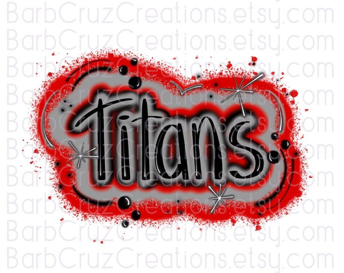 Titans, red, gray, black, team spirit, airbrush, clipart, airbrush png, sublimation designs, digital downloads, shirt transfer png