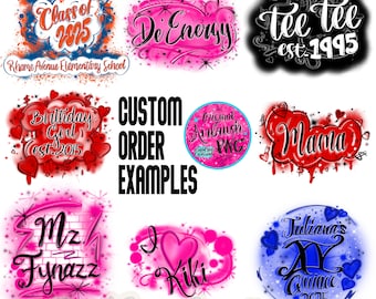 Custom Order, Custom Airbrush, Digital Downloads, Personalized lettering, Airbrush png, Trendy, Personalized Image, Hip Hop, Graffiti