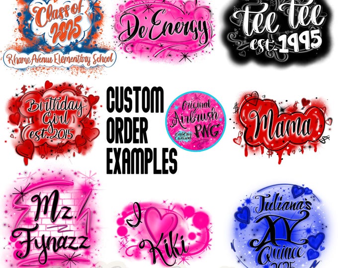 Custom Order, Custom Airbrush Name, Personalized Name png, customized digital png, Trendy airbrush / Personalized Image / Hip Hop / Graffiti