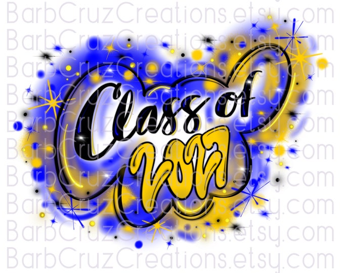 Class of 2027, Airbrush, Senior, 2027, Sublimation Design, Digital, Graffiti Art, png, Heat Transfer, High School, College Senior, blue