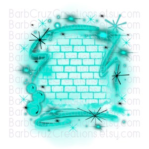 Airbrush png, Brick Wall, Background, Digital Airbrush, Graffiti Wall, Hip Hop, sublimation designs, digital download, Teal Brick Wall, 90&#39;s