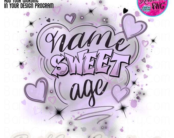 Sweet 16, Sixteen bday, Birthday, Airbrush png, Print Designs, Sublimation Designs, png, clipart, Digital Download, purple