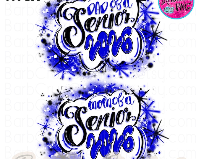 Senior 2026 Blue Airbrush Graffiti PNG Digital Download, High School, Class of, Graduate, Sublimation Design, Mom & Dad, Hip Hop, Y2K, B2S