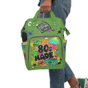 Graffiti personnalisé, sacoche pour ordinateur, sac de danse hip hop, sport, sac à langer, aérographe, sac à dos multifonctionnel, cartable rétro de style années 90