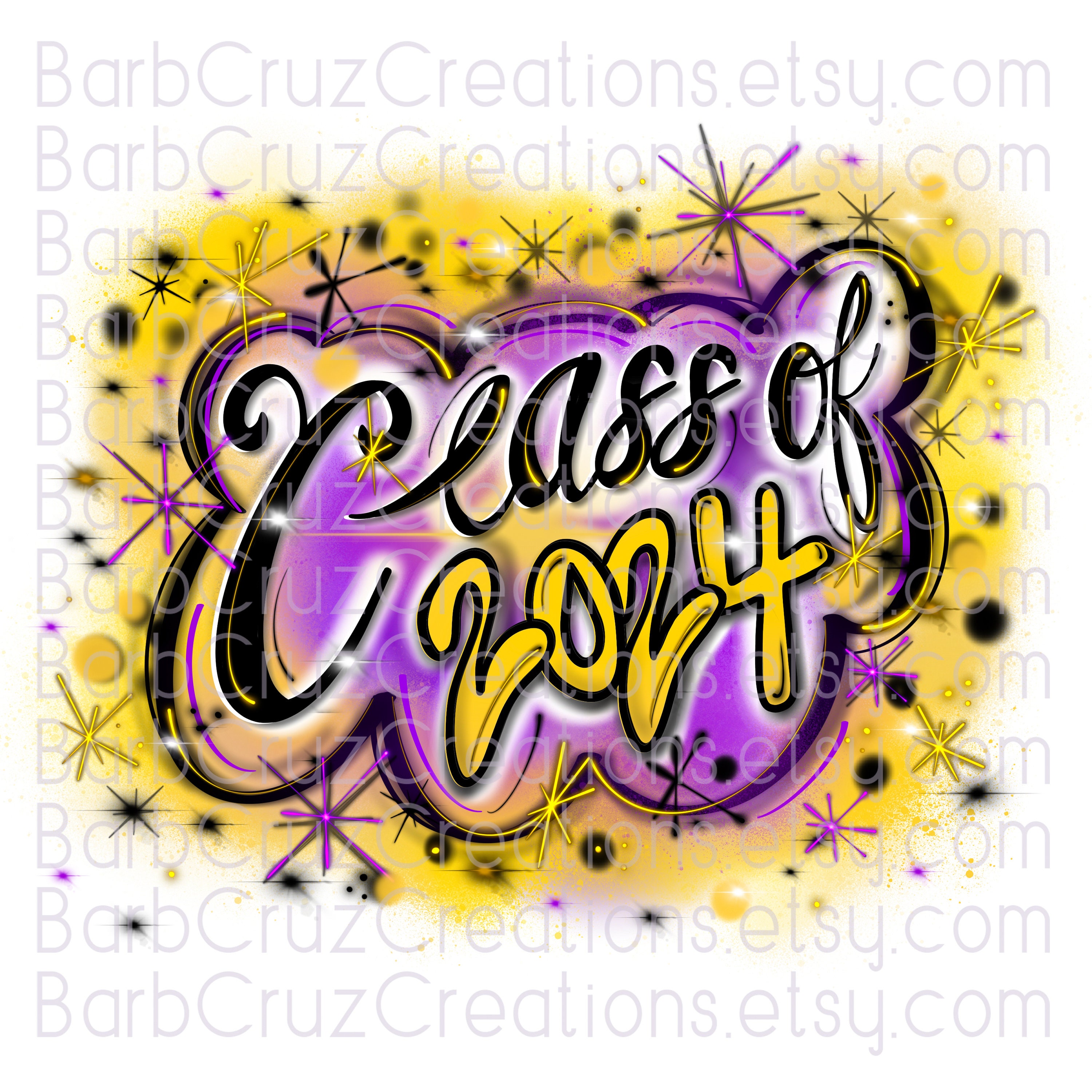 Class of 2024, Airbrush, Senior, 2024, Sublimation Design, Digital