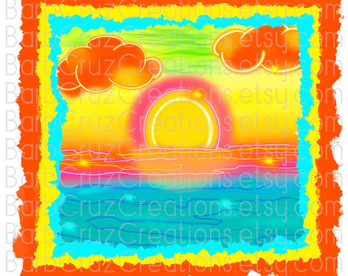airbrush png, tropical, sunset, sunrise, beach, vacation, ocean, airbrush, sublimation designs, digital downloads, instant download