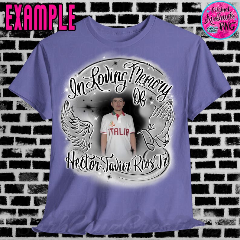 In loving Memory of, Airbrush png, White & Gray, RIP, DTG Designs, Digital Downloads, Custom, Memorial shirt png, Airbrush Template, frame image 11