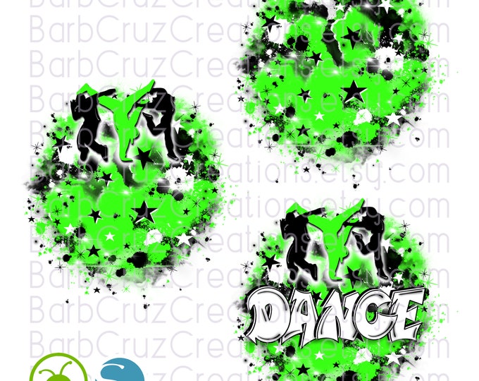 Airbrush png, Dance, Hip Hop, Dance Shirt png, Dance Team shirt, Sports Team Airbrush, Dance Airbrush, Sublimation, green, black, 90s