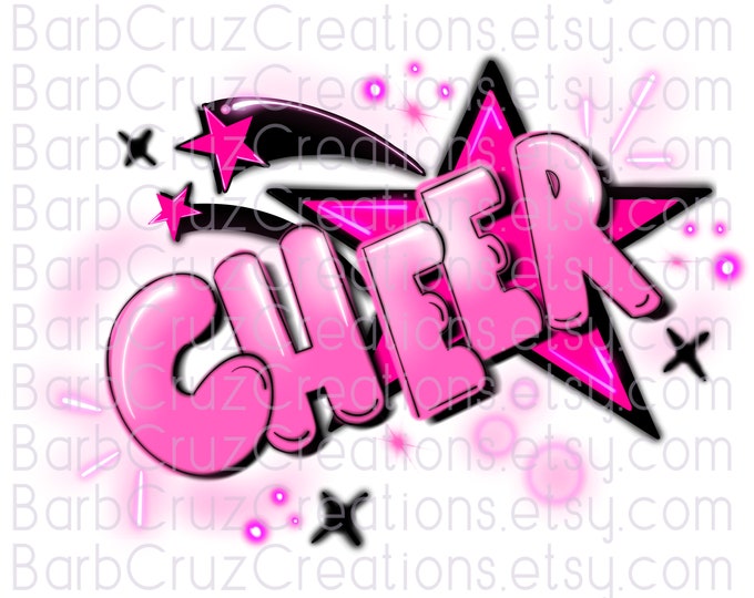 Cheerleader, Splatter paint designs, Pink Cheer Team shirt, Sports Team Airbrush, Pink Airbrush, Cheer Airbrush, Sublimation Design, png