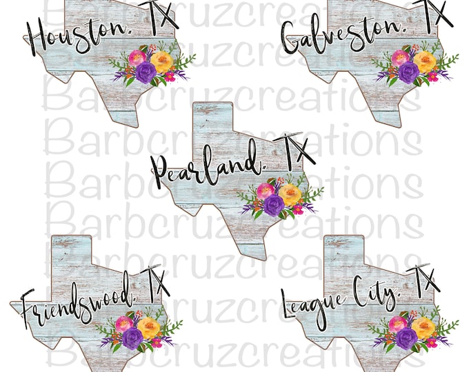 Texas, League City, Friendswood, Pearland, Galveston, TX, Bundle, PNG, Digital Images, instant downloads, sublimation designs, clip art