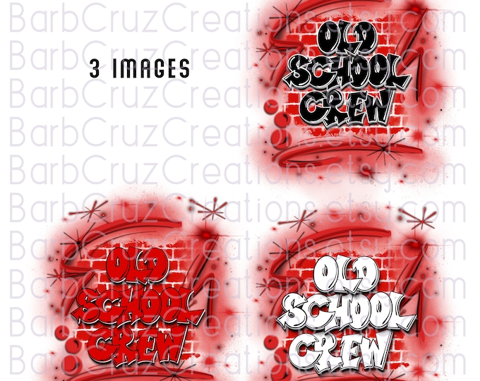 Old School Red Airbrush, Brick Wall, Background, Digital Airbrush, Graffiti Wall, png, sublimation designs, digital download, sublimation