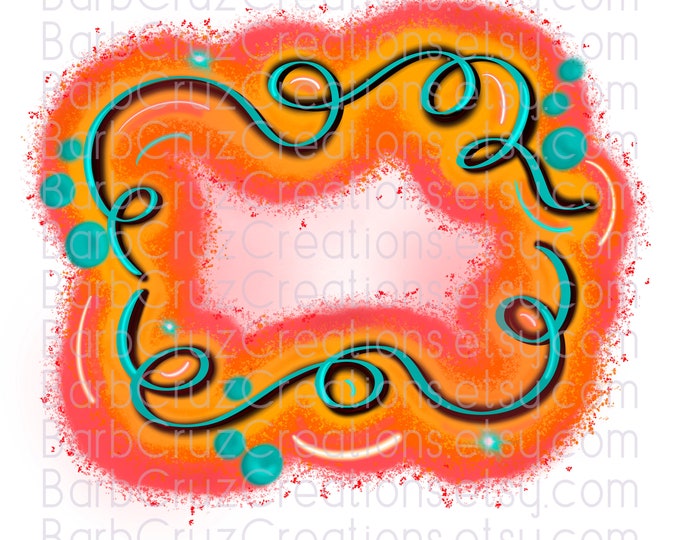 Airbrush png, Background, Coral, Orange, Blue, Graffiti Art, Sublimation Designs, Digital Downloads, Instant Download, Hip Hop, clipart